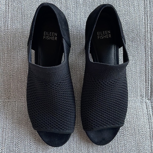 New without box Eileen Fisher Wink Knit Open Toe Pump SZ 7 - Picture 1 of 9